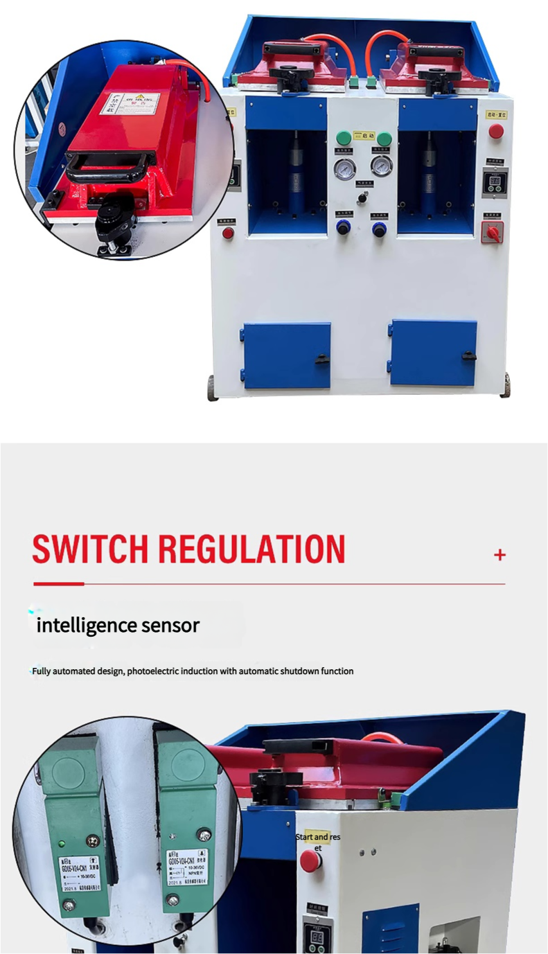 Double-head full-automatic cover-type sole press machine shoes pneumatic pressing machine