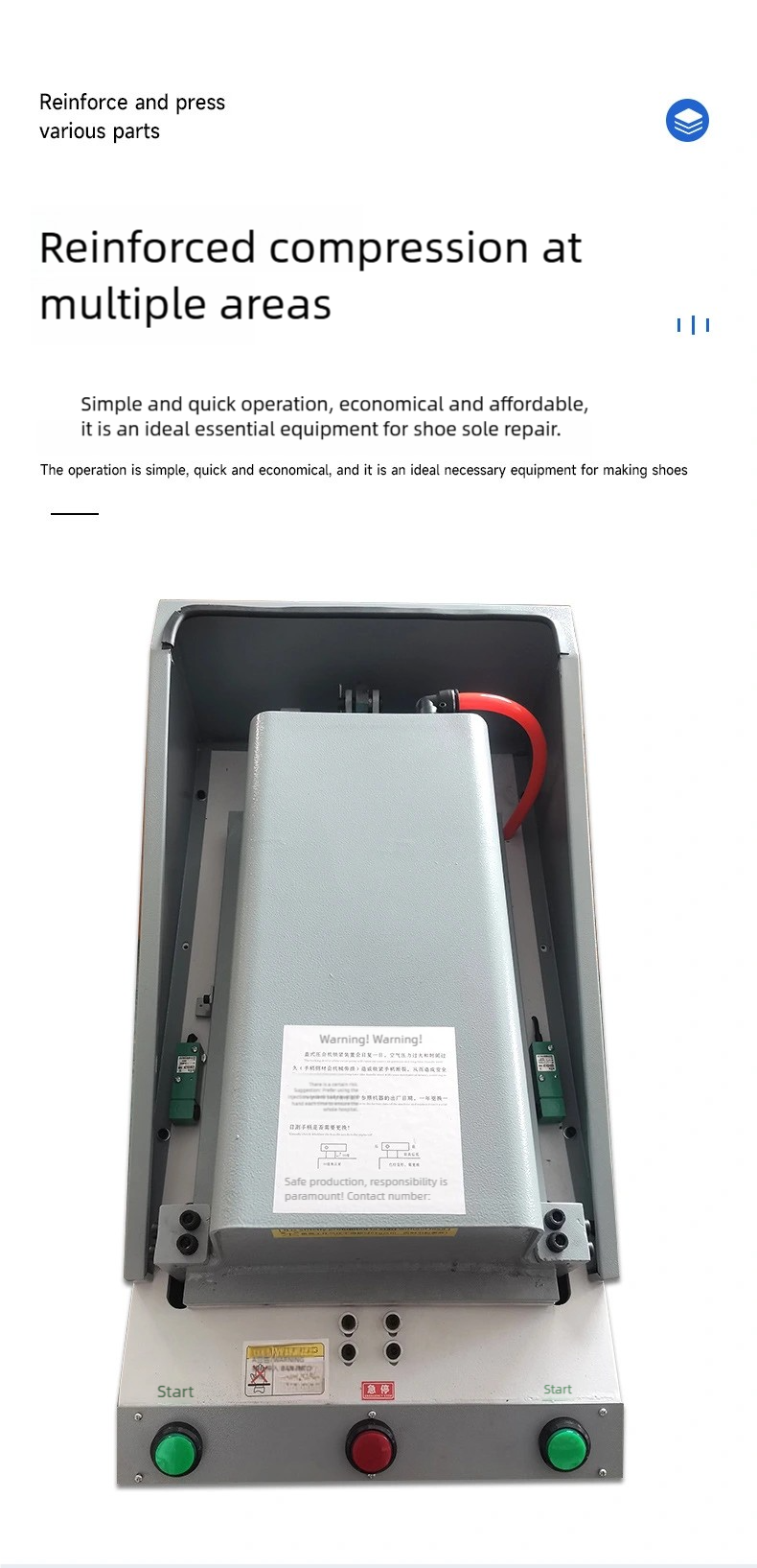 Enlarged pneumatic cover type automatic sole presser Shoe making machine